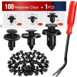 100 Pcs Hole 7mm 8mm 10mm Car Retainer Clips Nylon Push Type Bumper Fastener Rivet Clips for Subaru 90914-0007, 90913-0067, 90914-0051
