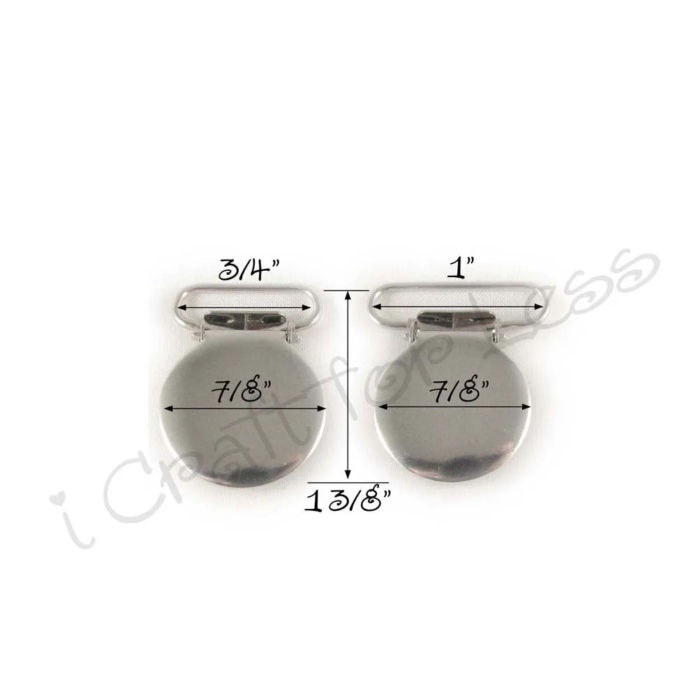 3/4" or 1" Round Face Suspender Clips
