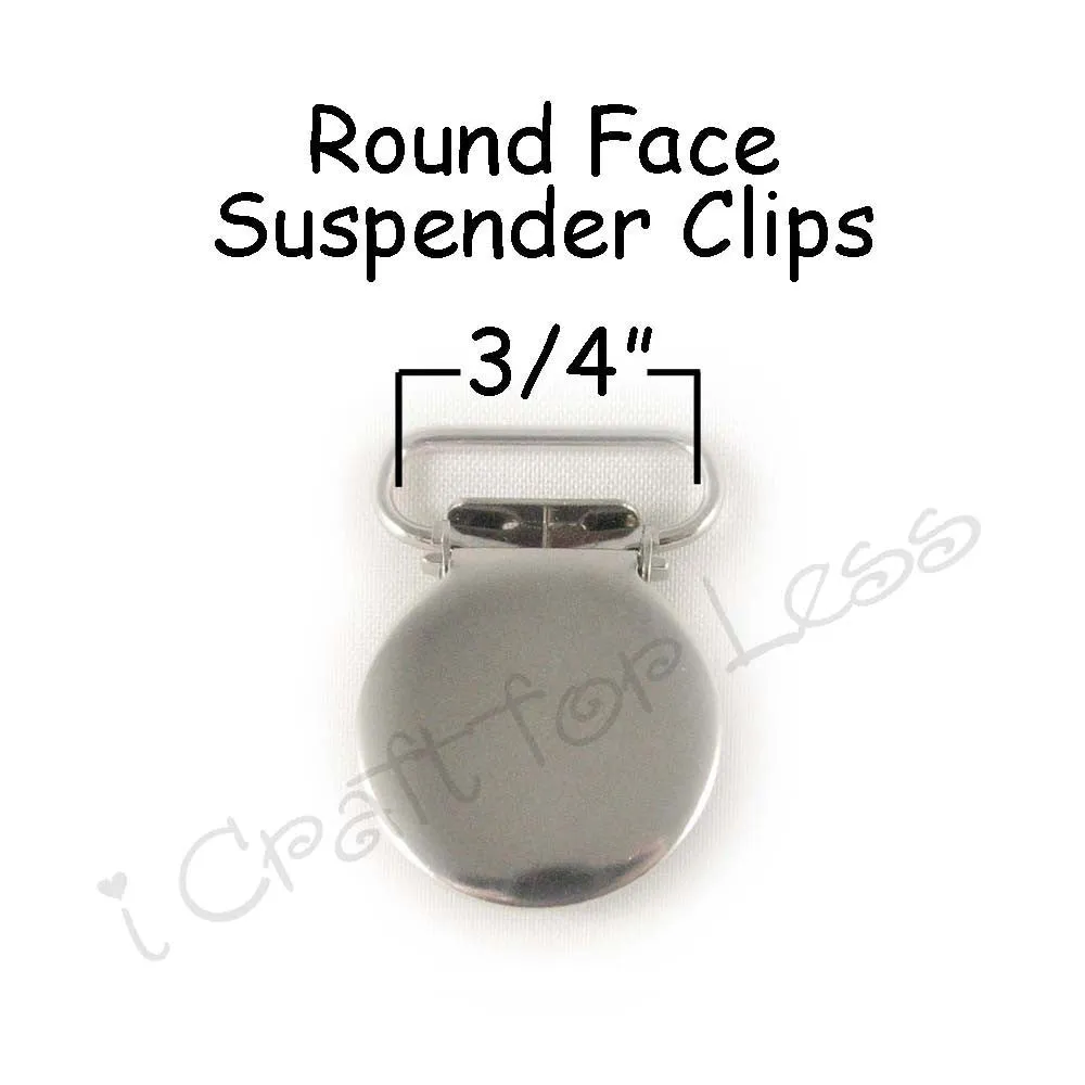 3/4" or 1" Round Face Suspender Clips