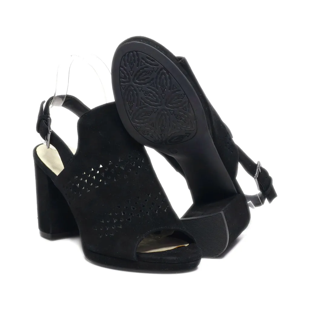 5Th Avenue High-Heel Sandals Suede Black Colour For Women