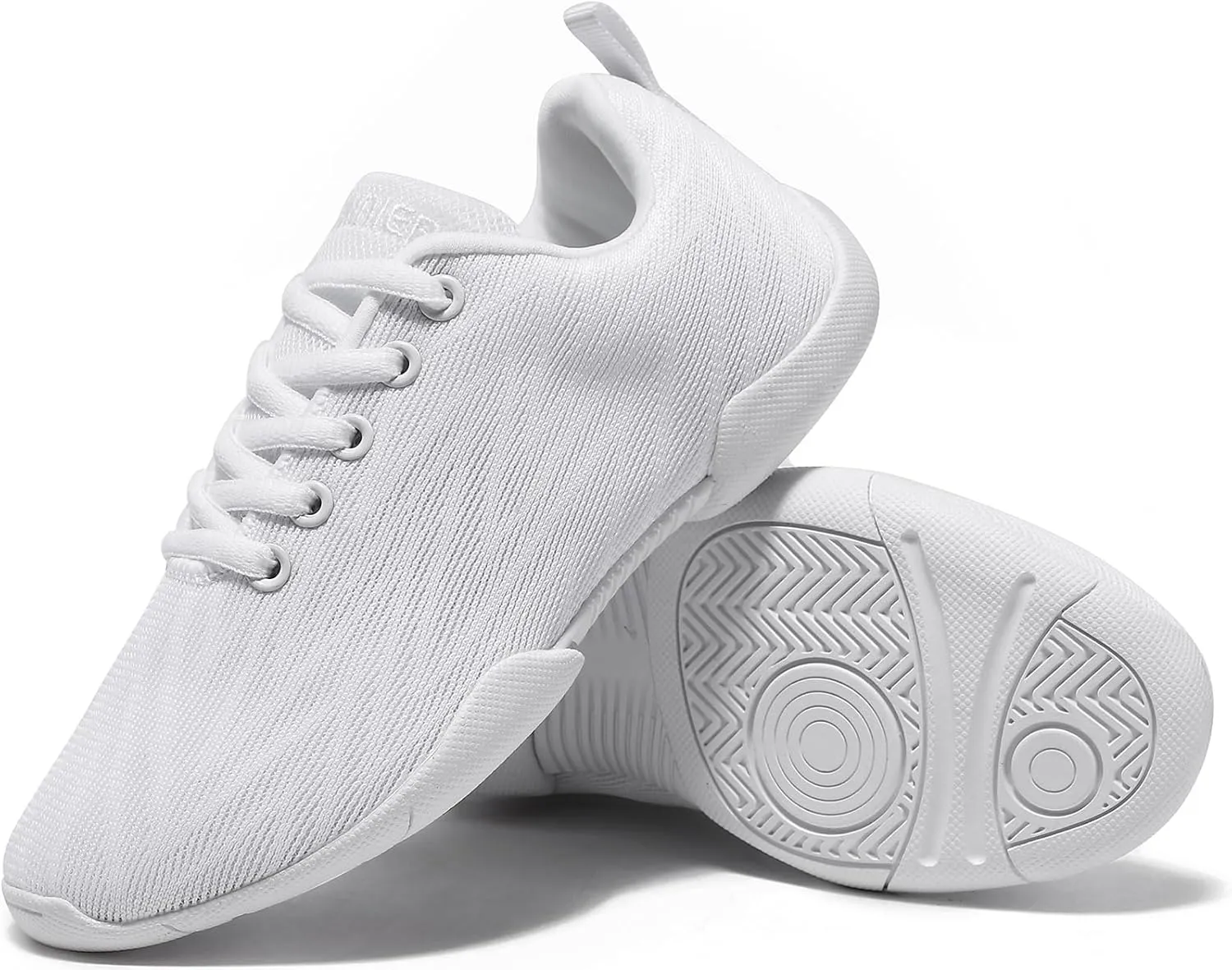 BAXINIER Girls White Cheerleading Shoes Breathable Youth Cheer Competition Sneakers Athletic Training Dance Tennis Walking Shoes