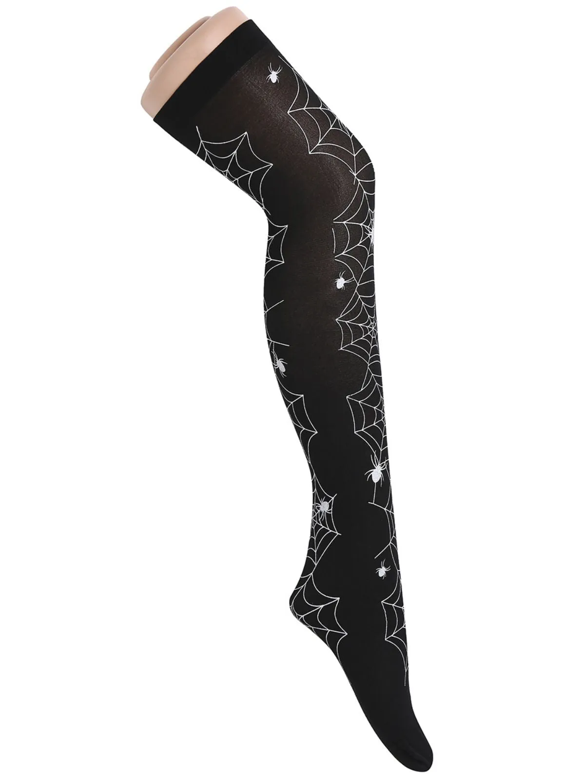Black 1950s Halloween Thigh-High Socks