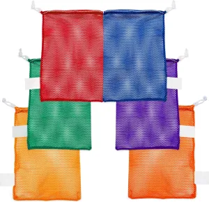 Champion Sports Mesh Equipment Bag ?C Heavy-Duty Nylon Drawstring Bag with Lock & ID Tag, Breathable Storage Sack for Balls, Swim Gear, Laundry & Toys, Multiple Sizes & Colors