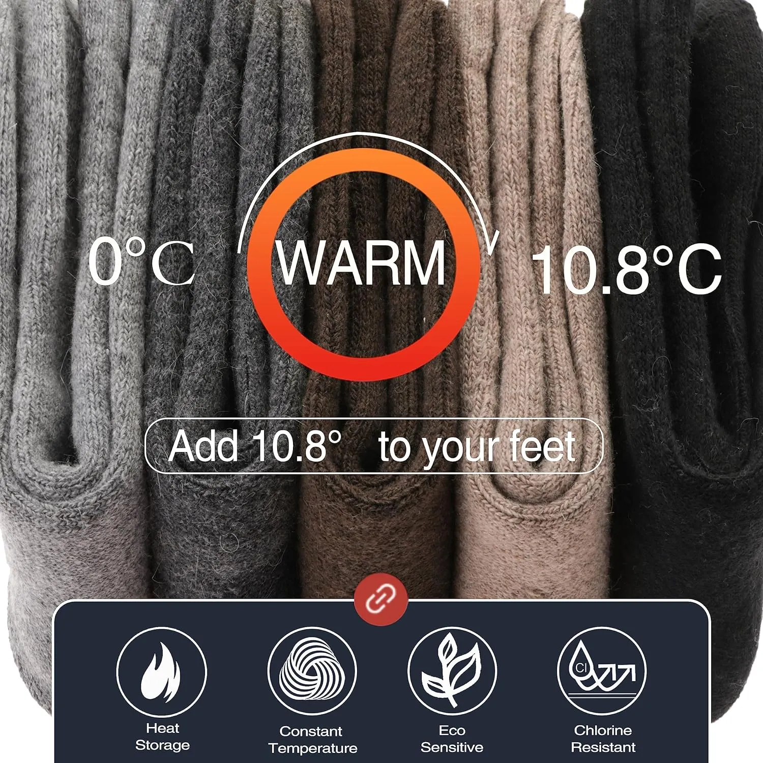 EBMORE Men Merino Wool Socks Super Thick Thermal Hiking Winter Warm Boot Heavy Soft Cozy Socks for Cold Weather