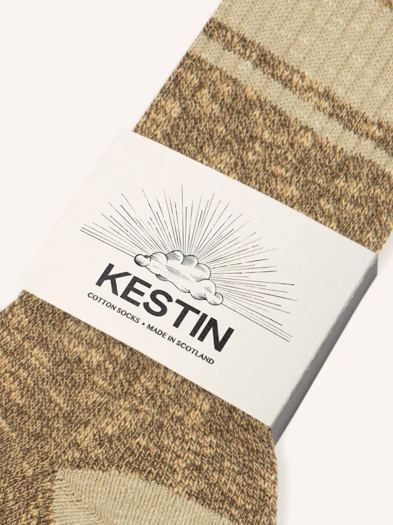 Elgin Cotton Sock in Tan Marl / Stone