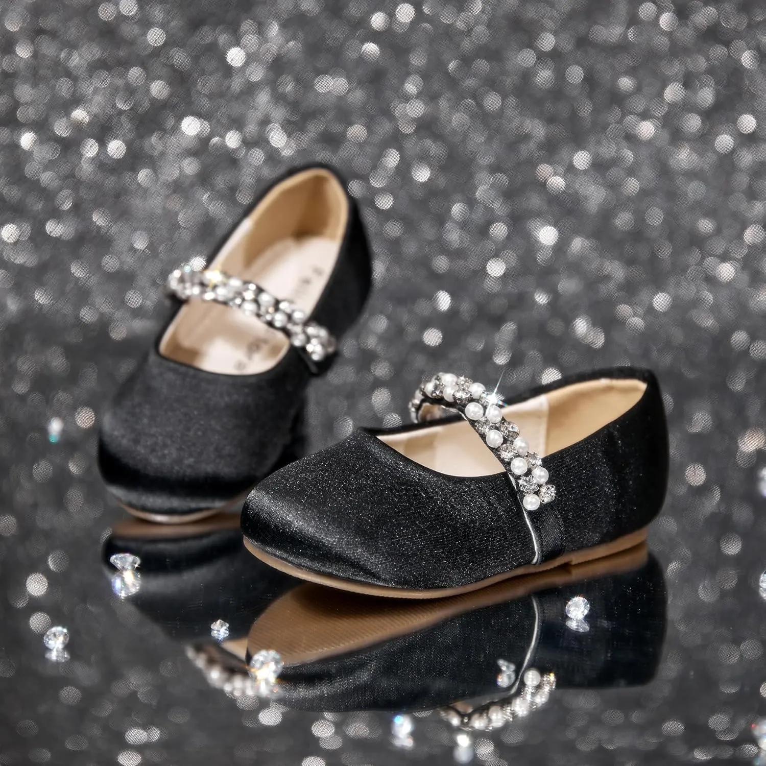 Felix & Flora Girls Toddler Little Ballet Shoes - Flower Girls Mary Jane Flats Dress Shoes Party Wedding