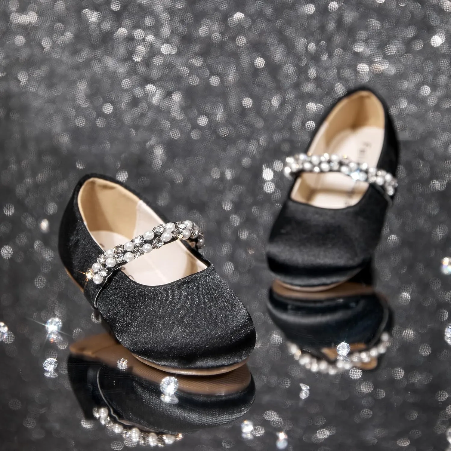 Felix & Flora Girls Toddler Little Ballet Shoes - Flower Girls Mary Jane Flats Dress Shoes Party Wedding