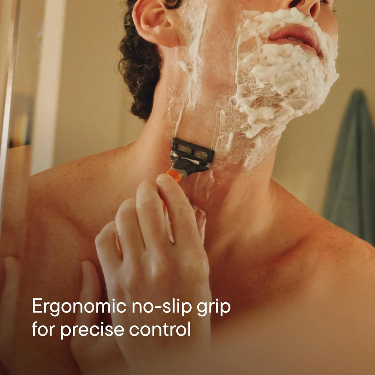 Harry's Shaving Kit for Men - Razor Handle, 5 Razor Blade Refills, Foaming Shave Gel, and Travel Blade Cover - Ember