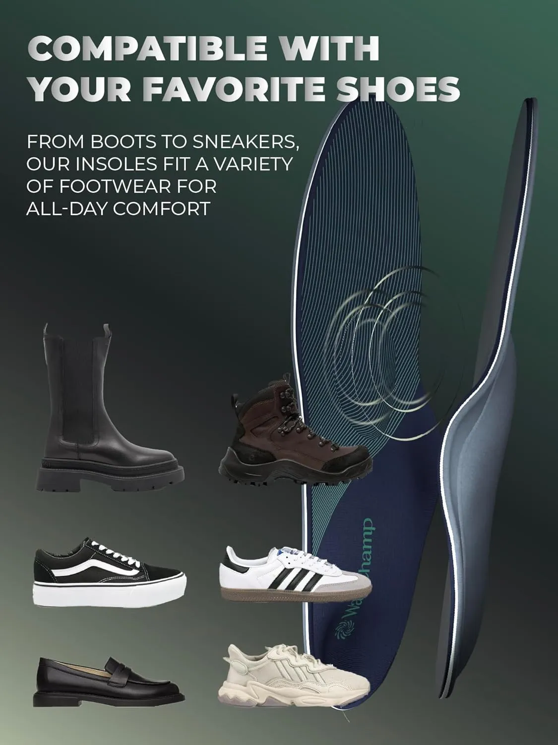 High Arch Support Inserts for Men and Women - Orthotic Shoe Insoles, Plantar Fasciitis and Pain Relief, Shock Absorbing Work Boot Insert for Flat Feet S - Men 8.5/Women 9.5