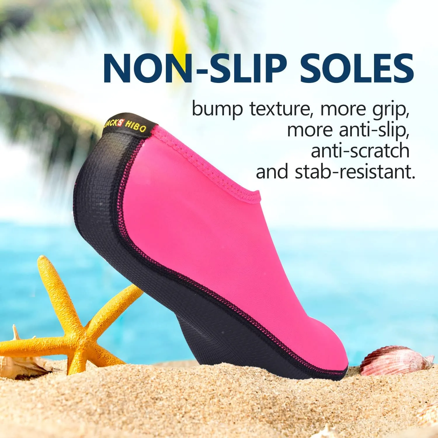 JACKSHIBO Water Shoes for Women Men Swim Shoes Water Socks for Cruise Essentials Swimming Aqua Beach Pool Yoga Surf