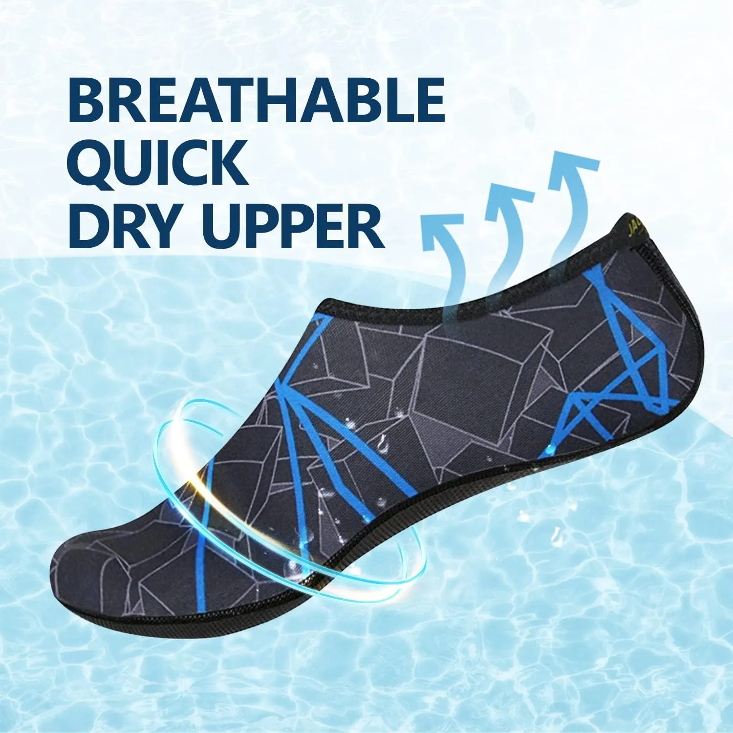 JACKSHIBO Water Shoes for Women Men Swim Shoes Water Socks for Cruise Essentials Swimming Aqua Beach Pool Yoga Surf