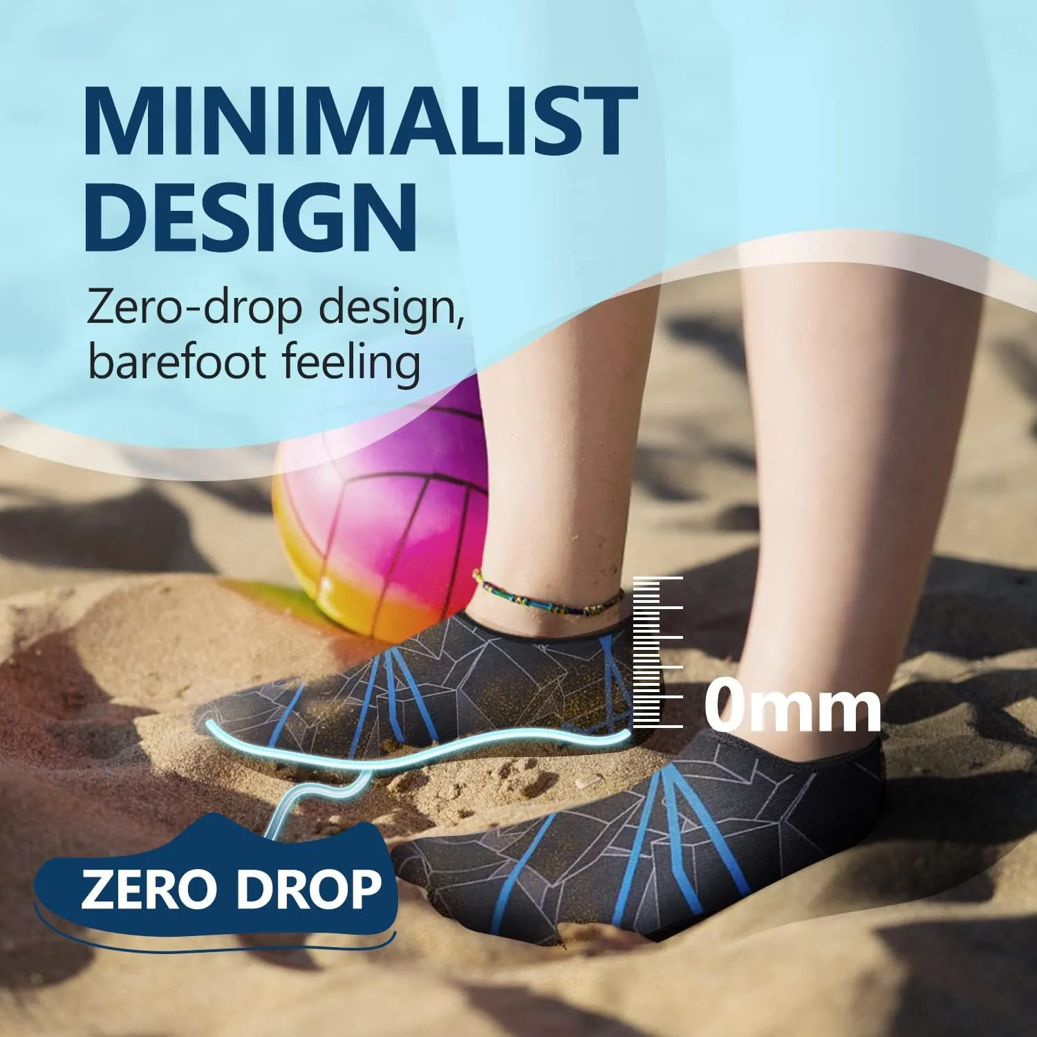 JACKSHIBO Water Shoes for Women Men Swim Shoes Water Socks for Cruise Essentials Swimming Aqua Beach Pool Yoga Surf