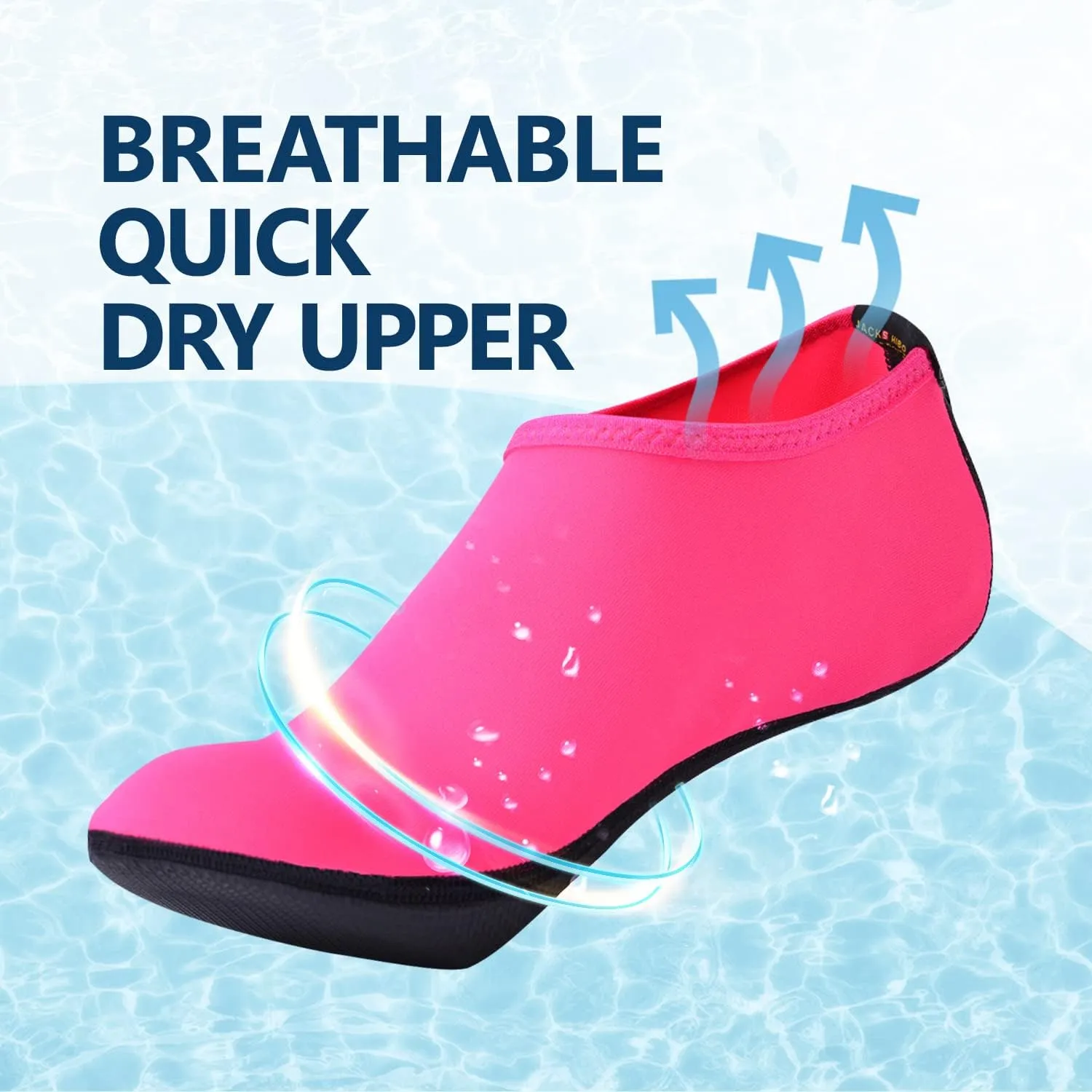 JACKSHIBO Water Shoes for Women Men Swim Shoes Water Socks for Cruise Essentials Swimming Aqua Beach Pool Yoga Surf