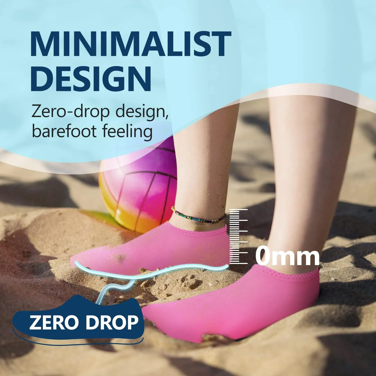 JACKSHIBO Water Shoes for Women Men Swim Shoes Water Socks for Cruise Essentials Swimming Aqua Beach Pool Yoga Surf
