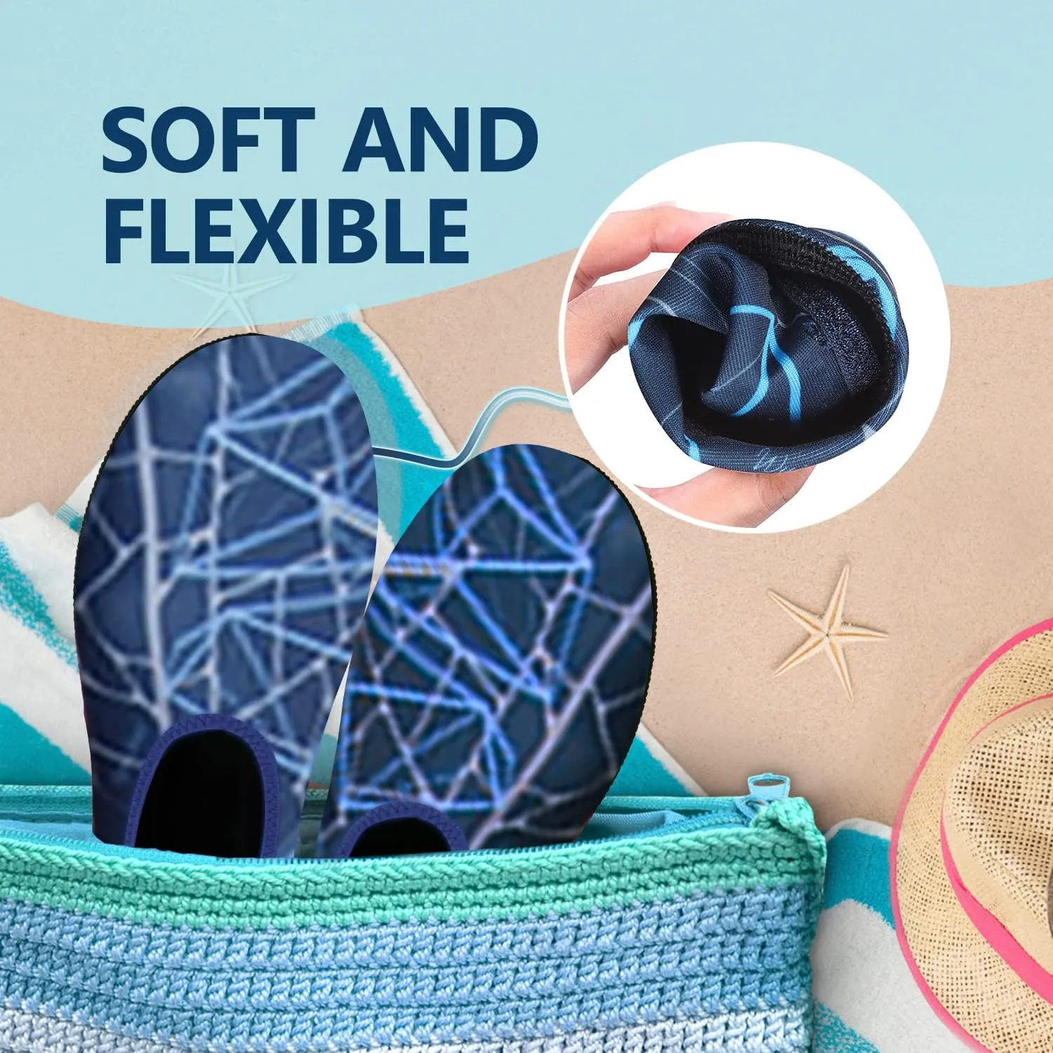 JACKSHIBO Water Shoes for Women Men Swim Shoes Water Socks for Cruise Essentials Swimming Aqua Beach Pool Yoga Surf