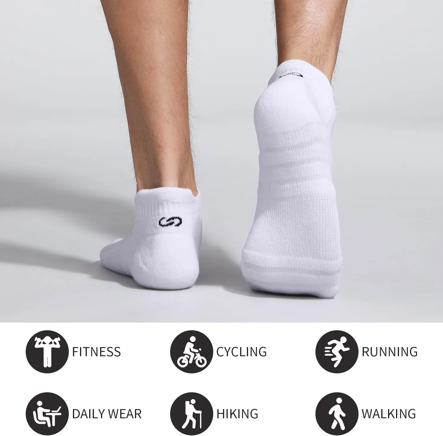 Lapulas Athletic Running Ankle Socks, Low Cut Cushioned Anti-Blister Tab Sports Socks Men Women 6Pairs