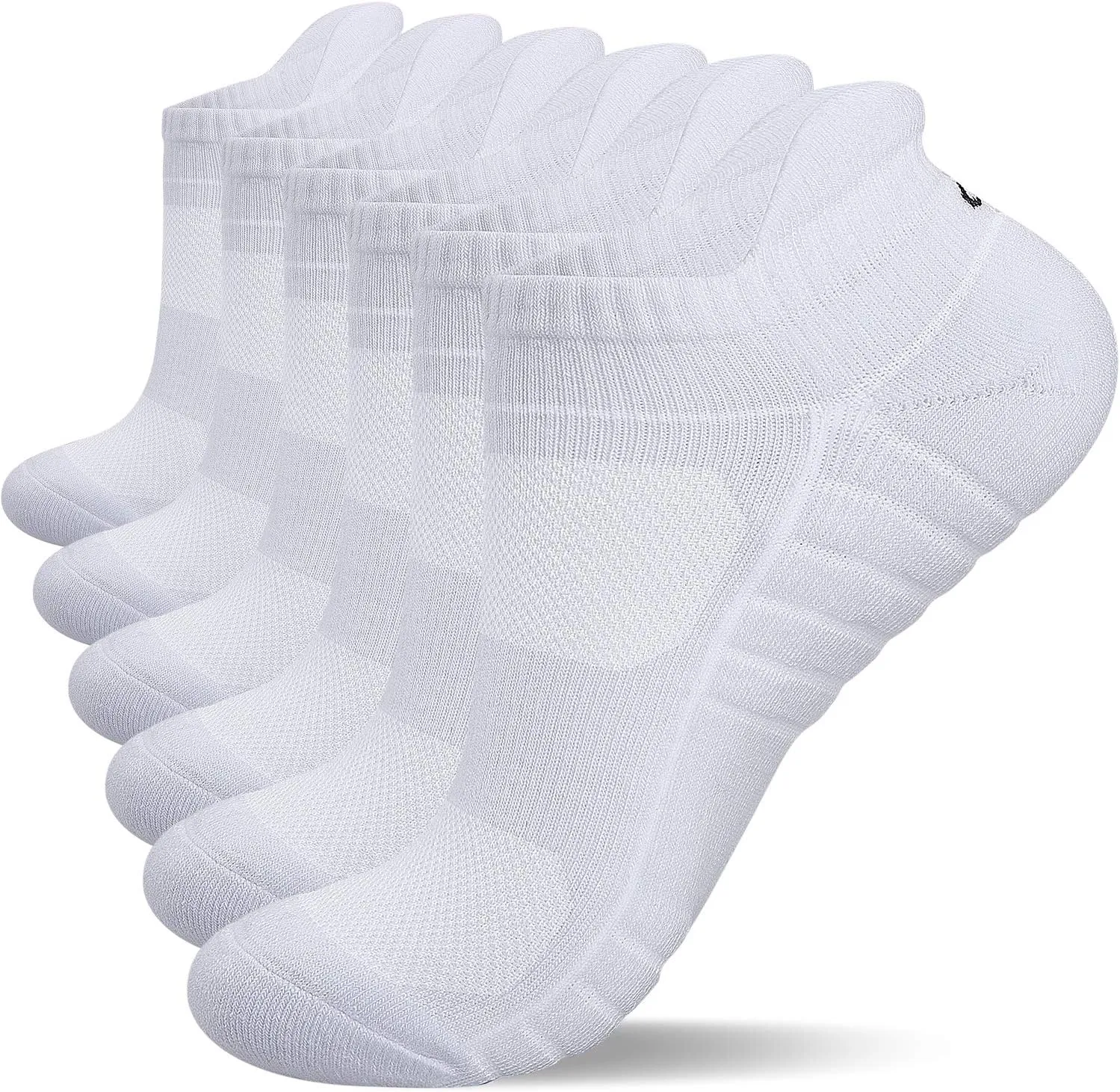 Lapulas Athletic Running Ankle Socks, Low Cut Cushioned Anti-Blister Tab Sports Socks Men Women 6Pairs