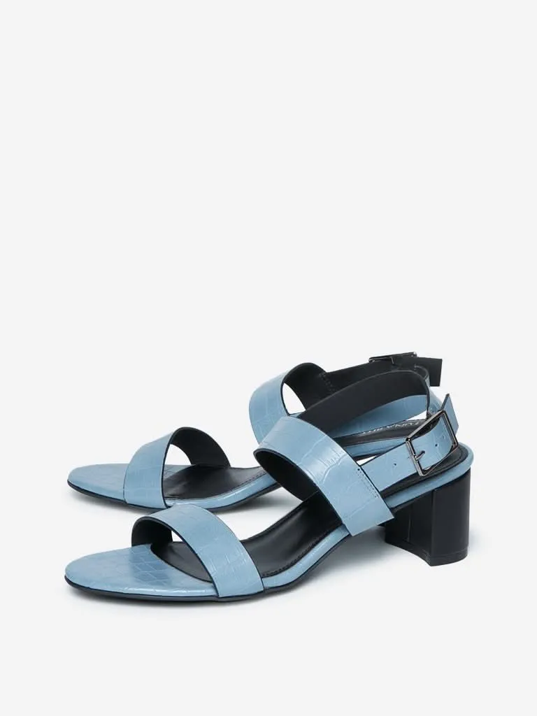 LUNA BLU Blue Block Heel Sandals