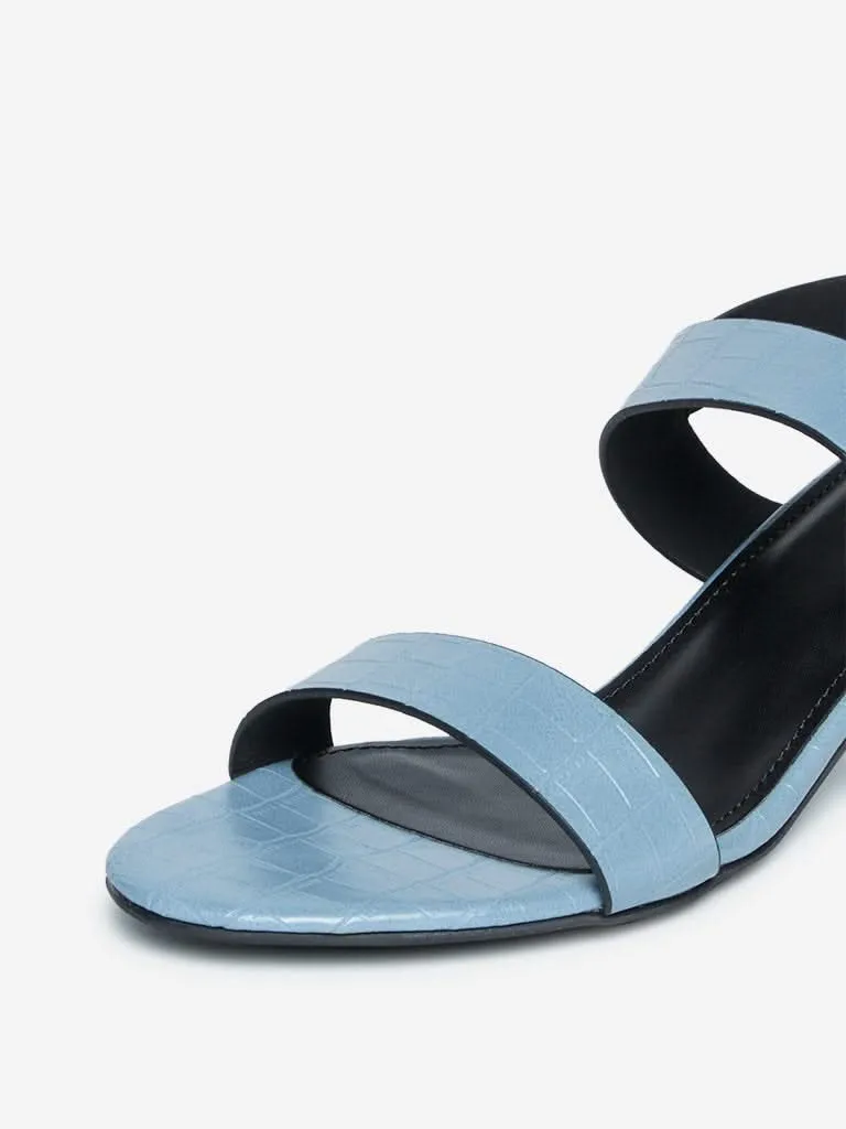 LUNA BLU Blue Block Heel Sandals