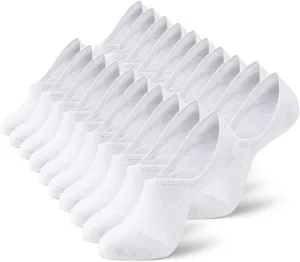MONFOOT Men's/Women's 10 Pairs Invisible No Show Non slip Socks, Multipack