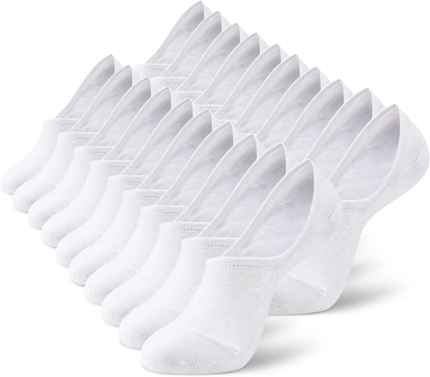 MONFOOT Men's/Women's 10 Pairs Invisible No Show Non slip Socks, Multipack