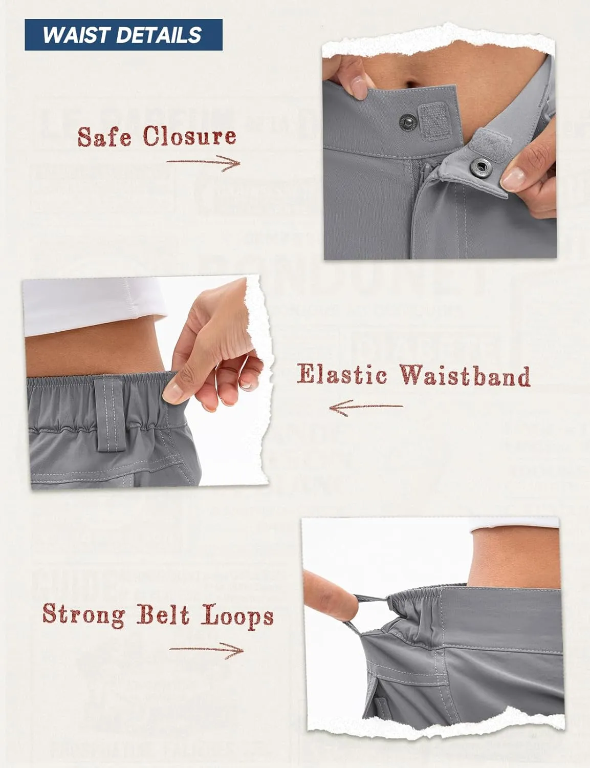 Moosehill Women's-Cargo-Hiking-Pants-High-Waisted Wide Leg Water Resistance Lightweight Stretch for Work Casual Outdoor