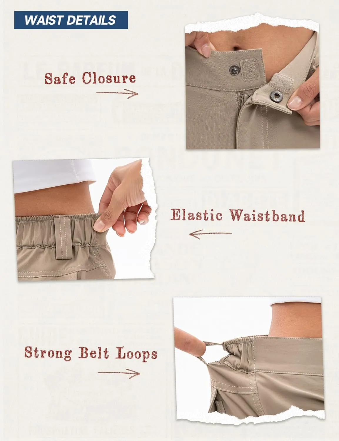 Moosehill Women's-Cargo-Hiking-Pants-High-Waisted Wide Leg Water Resistance Lightweight Stretch for Work Casual Outdoor