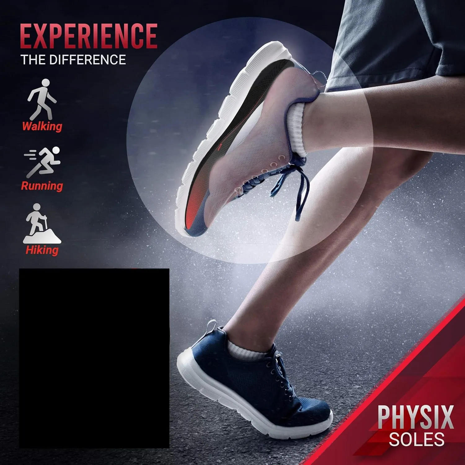 Physix Gear Orthotic Insoles for Men & Women - Arch Support Orthotics Insole, Orthopedic Insoles, Inserts for Men & Women, Foot Insoles for Plantar Fasciitis Comfort, Shoe Insert, Feet, Red/Black, XL