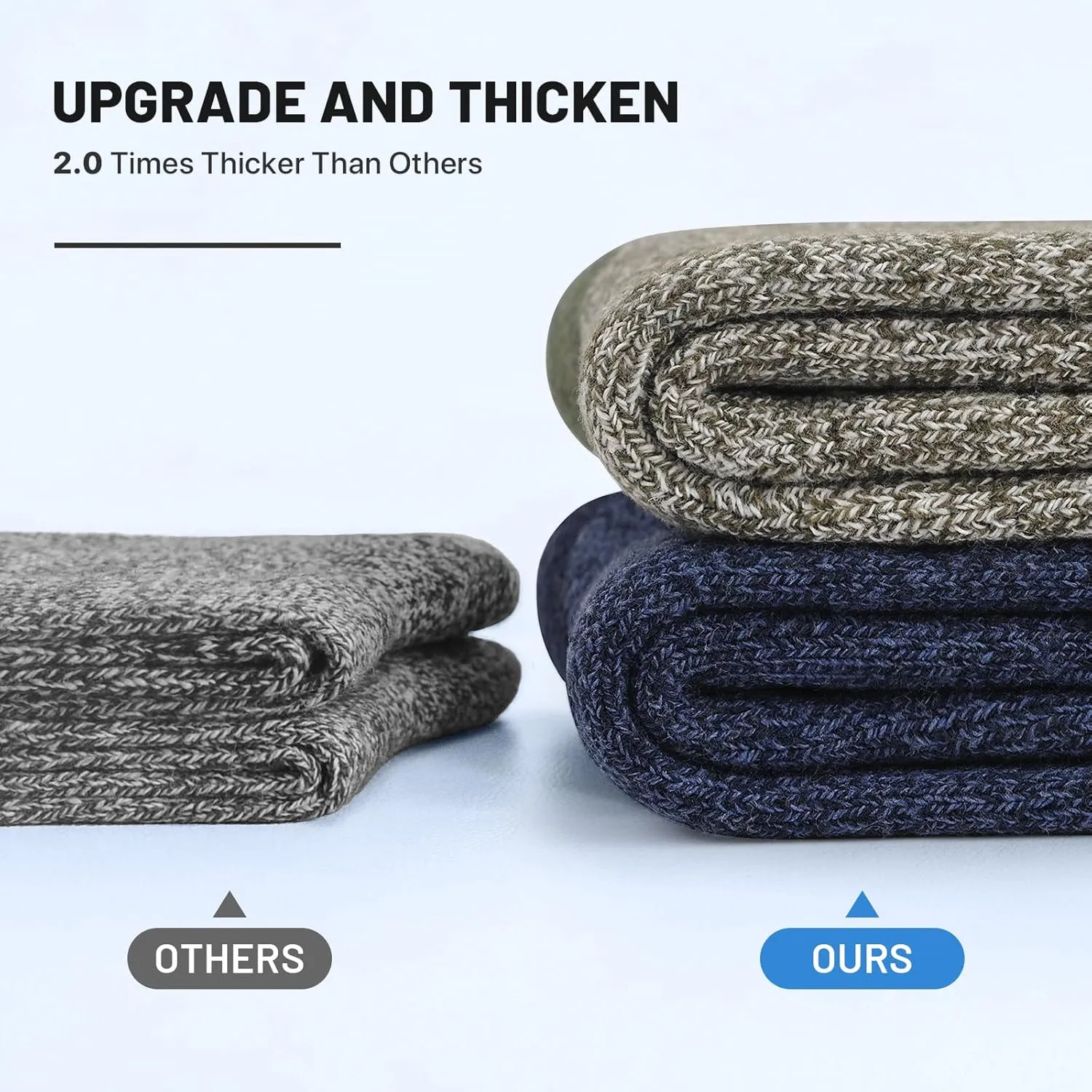 SIMIYA 5 Pairs Merino Wool Socks for Men, Super Thick Hiking Thermal Socks for Cold Weather
