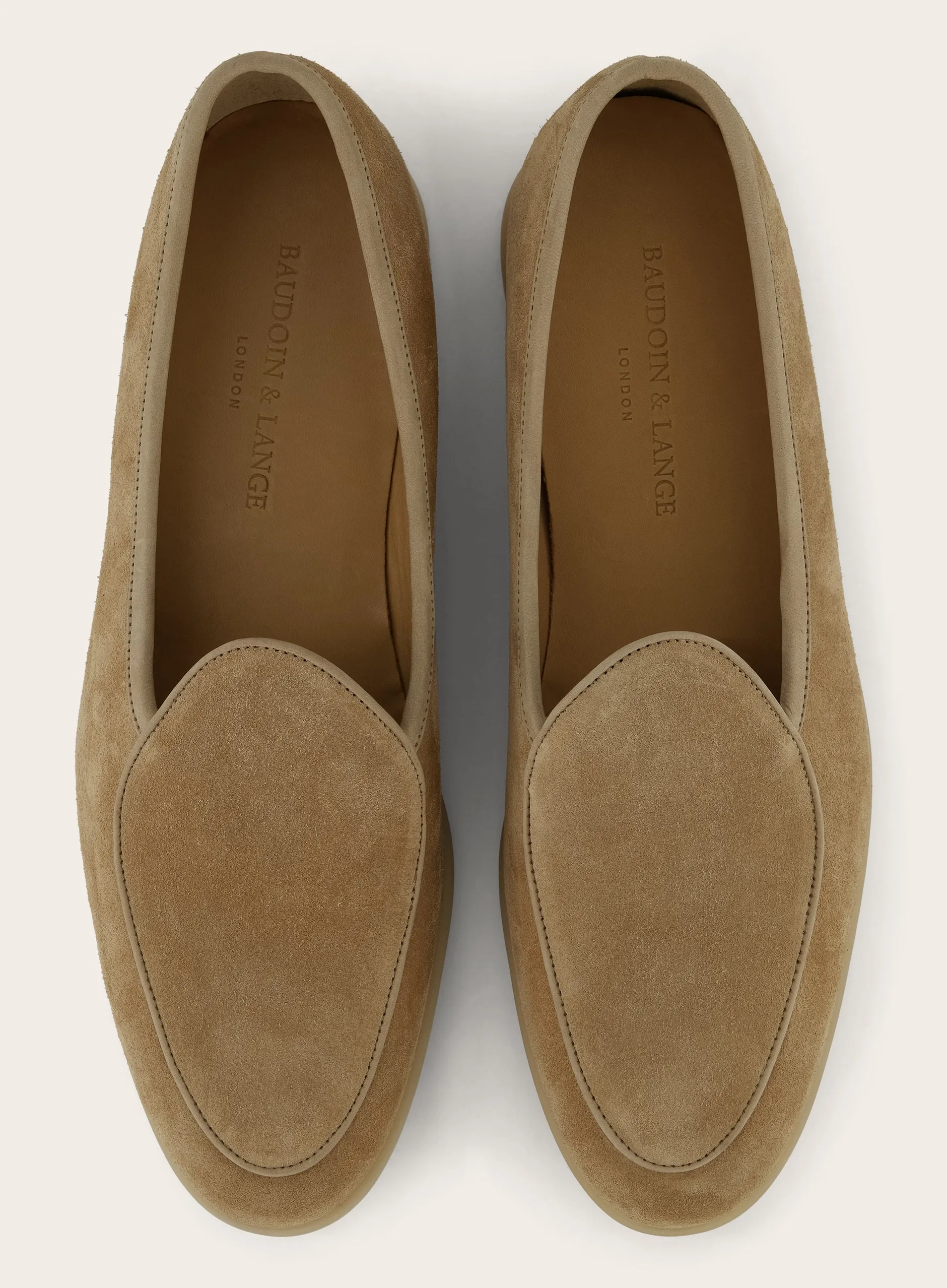 Stride loafers van suède