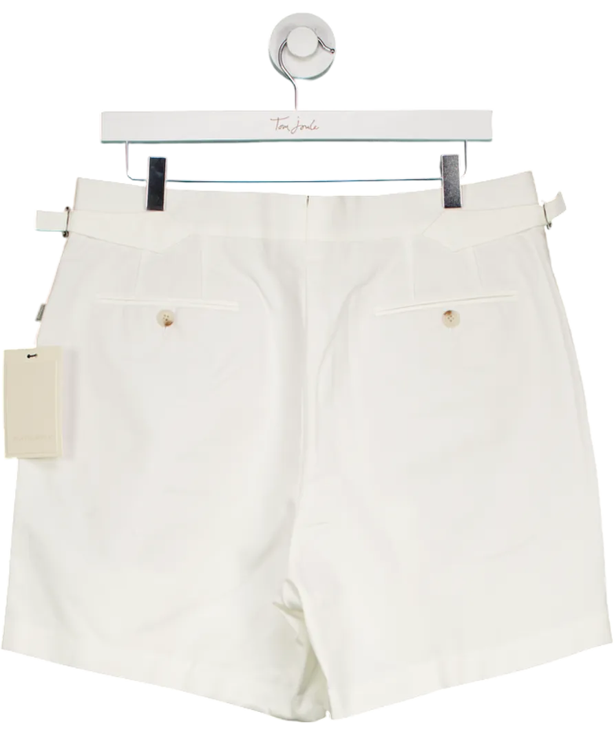 Suit Supply White Duca Straight Leg Shorts W34