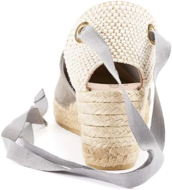 VISCATA Fosca Suede Wedge Handmade 2  Heel Women's Sandals with Extra Cushioned Inner Sole, Soft Ankle Ties, and 100% Natural Jute Midsole for Comfort and Style