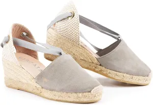 VISCATA Fosca Suede Wedge Handmade 2  Heel Women's Sandals with Extra Cushioned Inner Sole, Soft Ankle Ties, and 100% Natural Jute Midsole for Comfort and Style