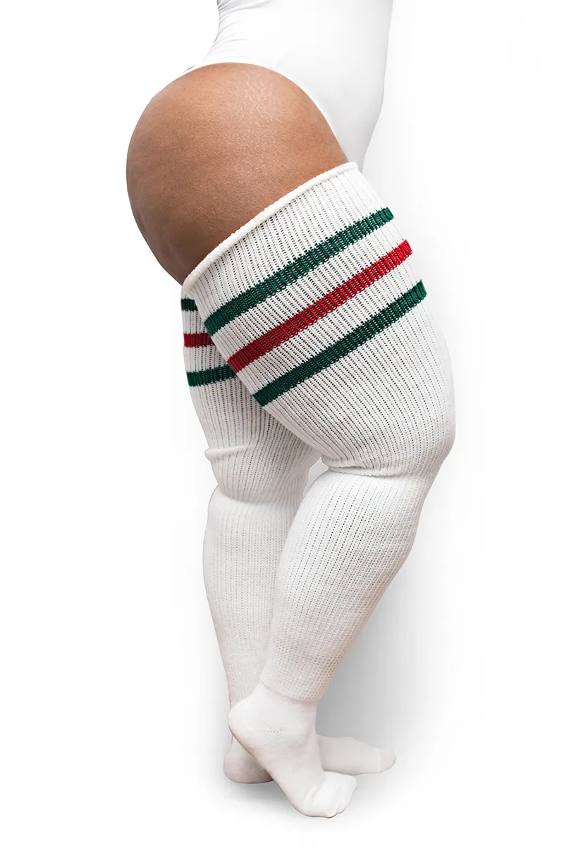 White Green & Red Stripes