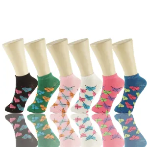 Wholesale 12 Pairs Lady Girls Ankle Socks Low Cut Assorted Colors S18309