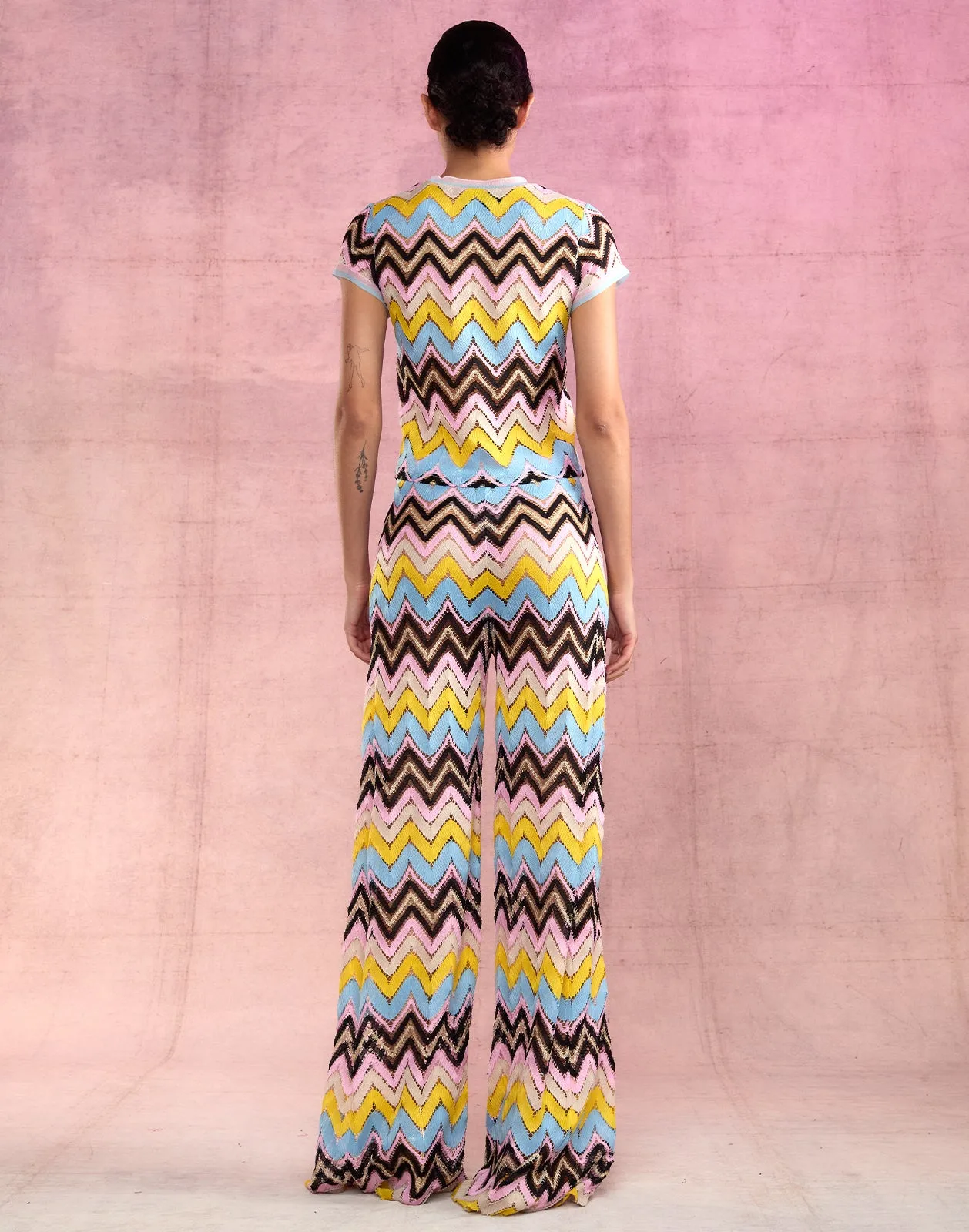 Zigzag Knit Pants